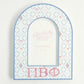 Decorative arch-shaped photo frame with Pi Beta Phi Greek letters on a white background
