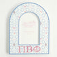 Decorative arch-shaped photo frame with Pi Beta Phi Greek letters on a white background