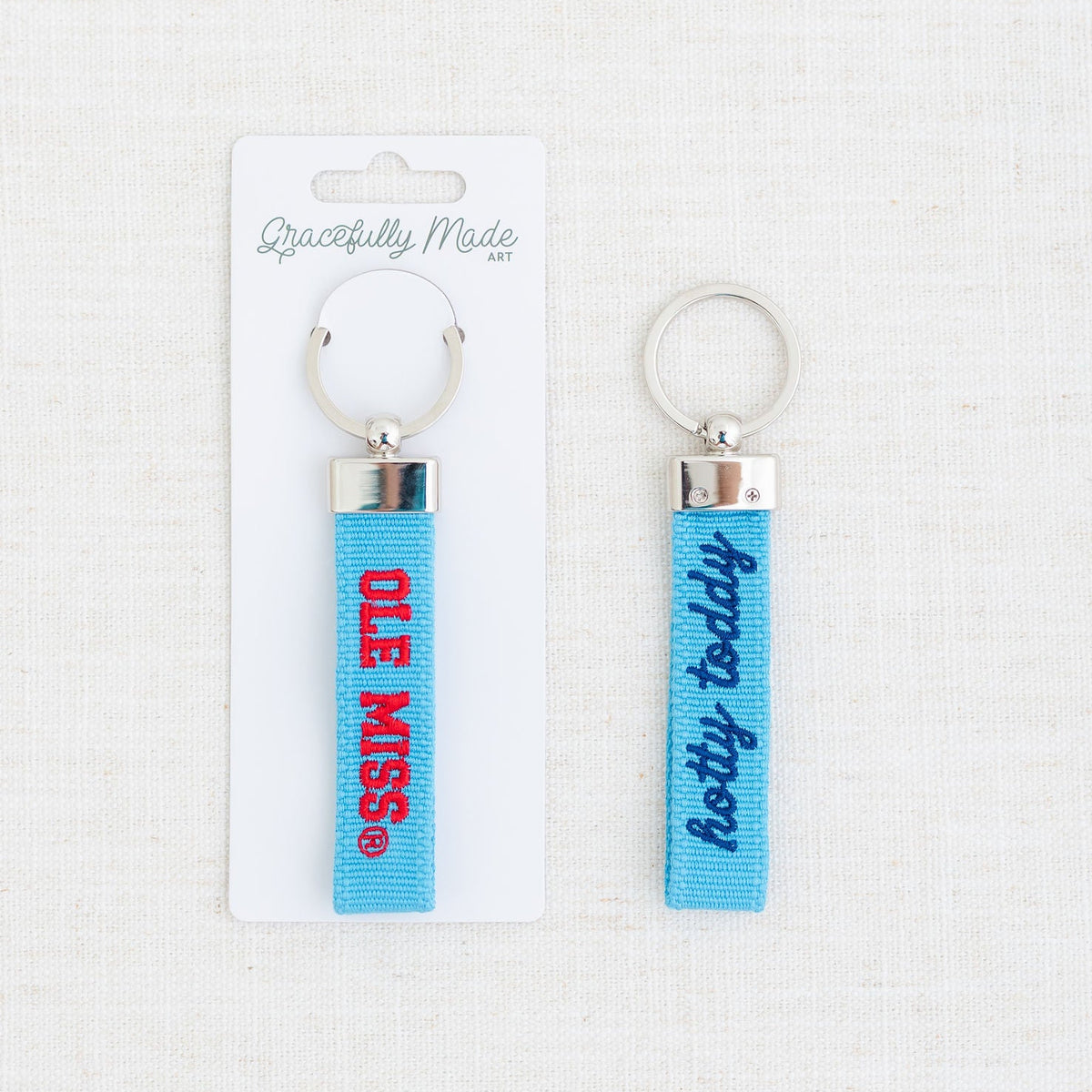 Ole Miss - Hotty Toddy Embroidered Keychain