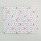 Decorative art print with geometric pattern and Tri Sigma Greek letters on a light gray background