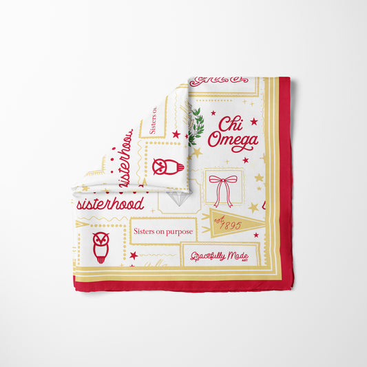 Chi Omega Silk Scarf