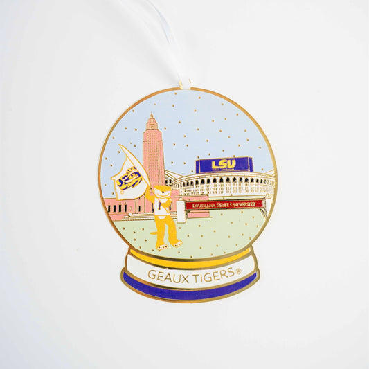 Enamel LSU Snow Globe Ornament