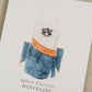 Watercolor art of the Auburn University Tiger Eyes Dance Uniform.