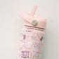 Light red water bottle with 'Roll Tide' design on a white background