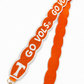 An orange and white beaded 'GO VOLS' purse strap with a gold-tone clasp, shown on a white background.