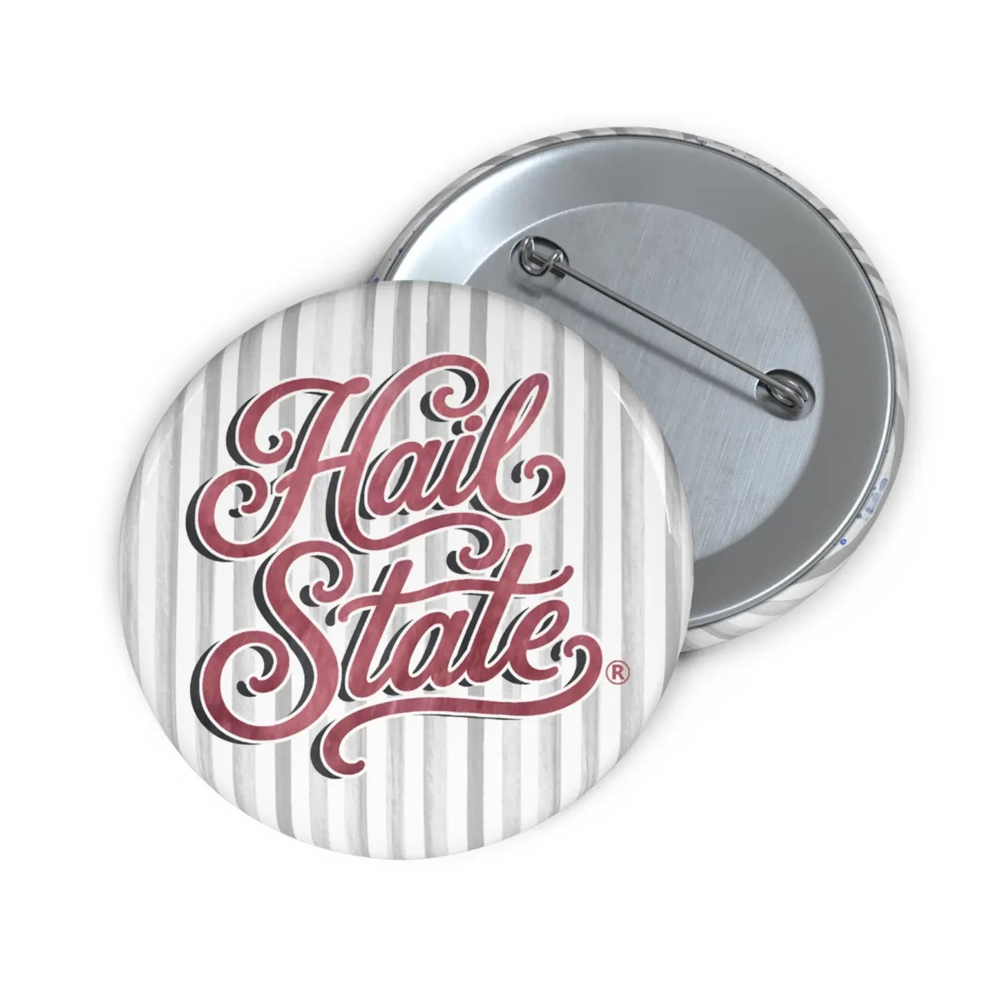Mississippi State Striped "Hail State" Game Day Button