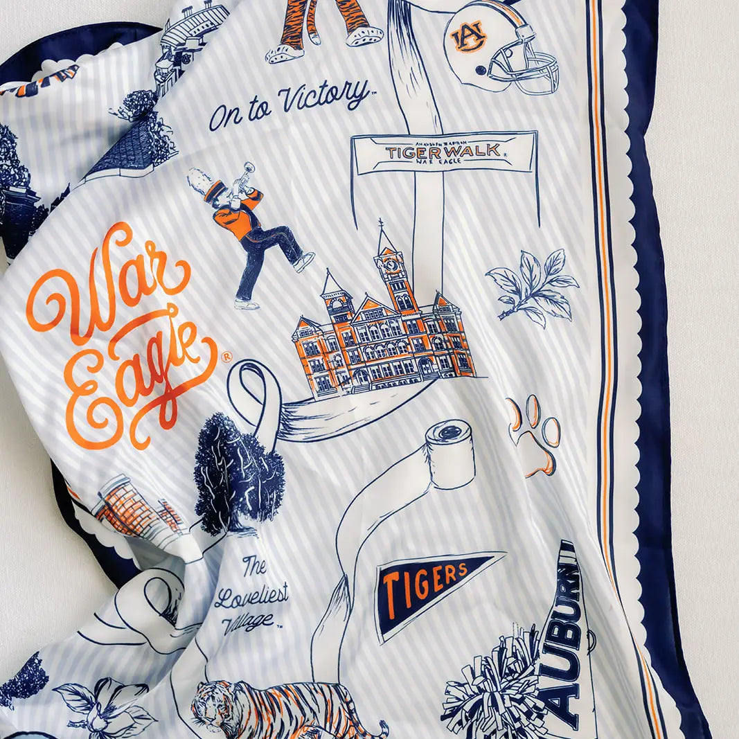 Auburn University Striped Silk Scarf