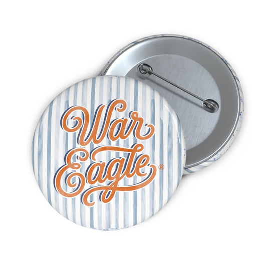 Auburn Striped "War Eagle" Game Day Button
