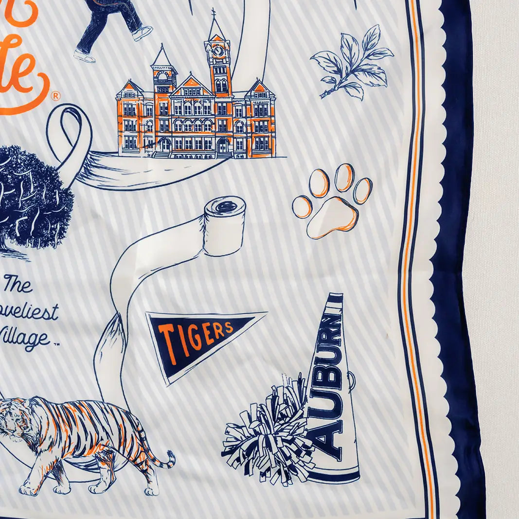 Auburn University Striped Silk Scarf