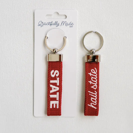 MSU - Hail State Embroidered Keychain