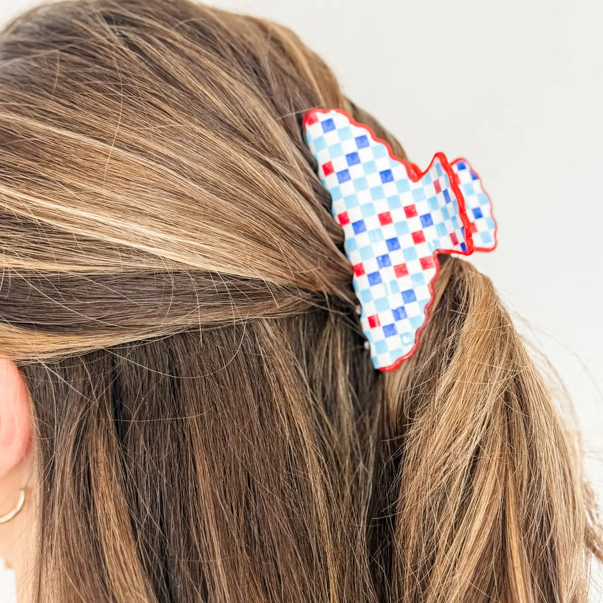 Red, White & Blue Scalloped Claw Clip