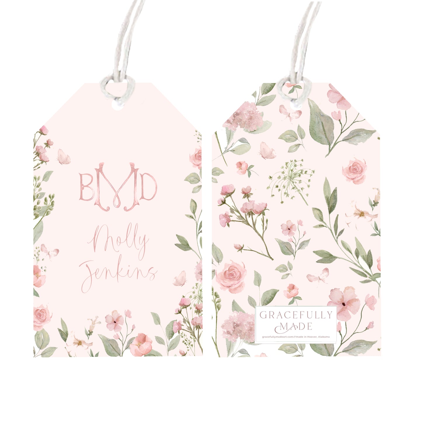 Personalized garden party gift tags