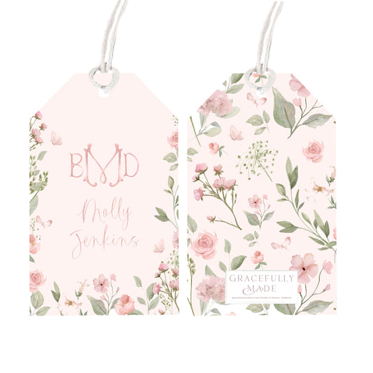 Personalized garden party gift tags