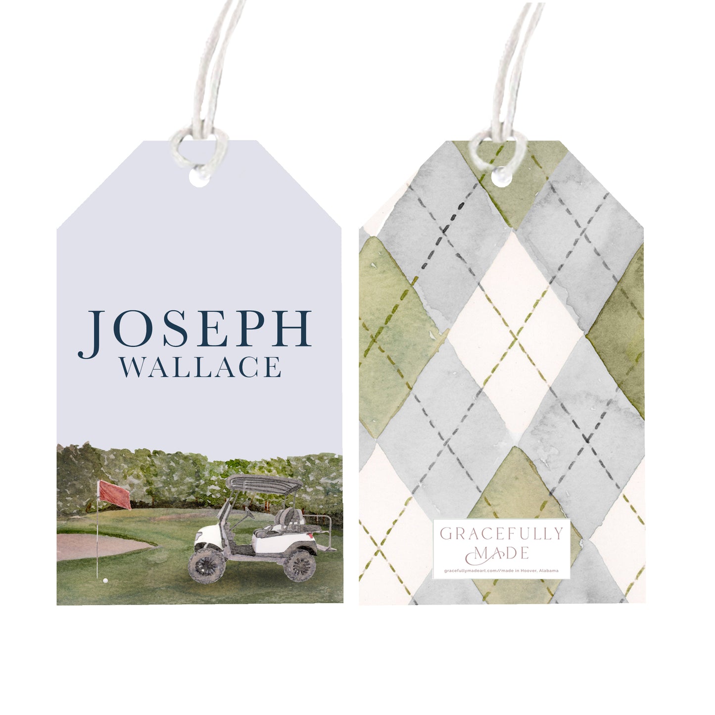 Personalized golf gift tags