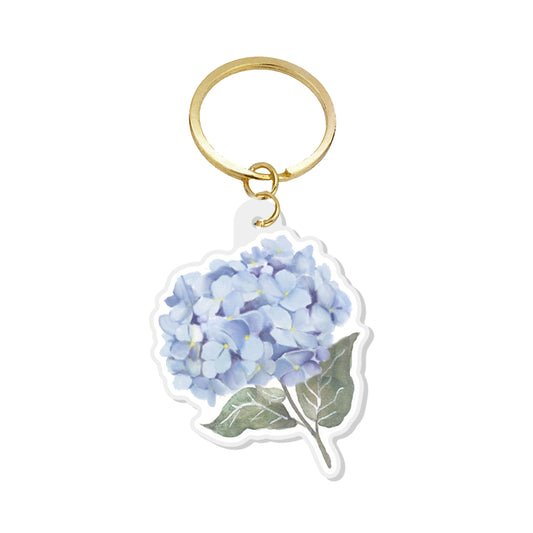 Acrylic Blue Hydrangea Keychain
