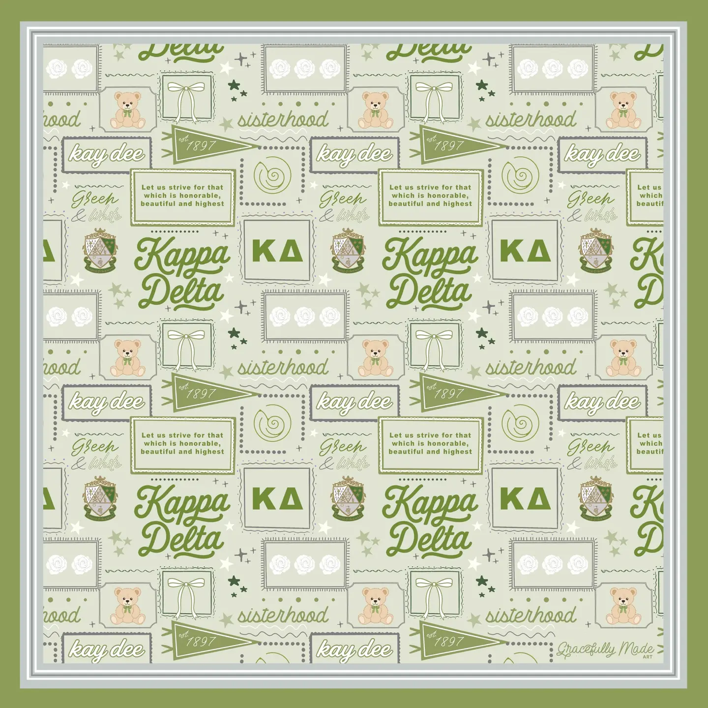Kappa Delta Silk Scarf