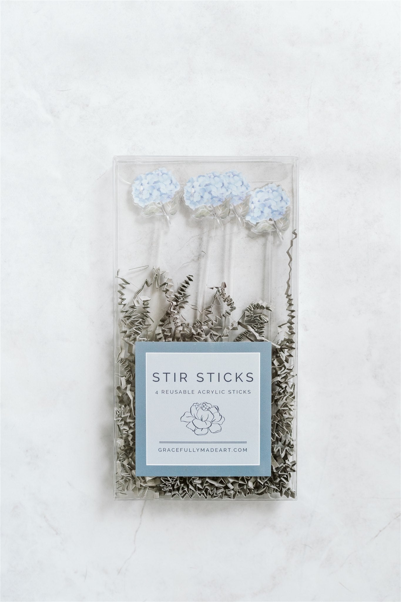 Blue Hydrangea Stir Sticks