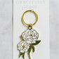Enamel camellia keychain