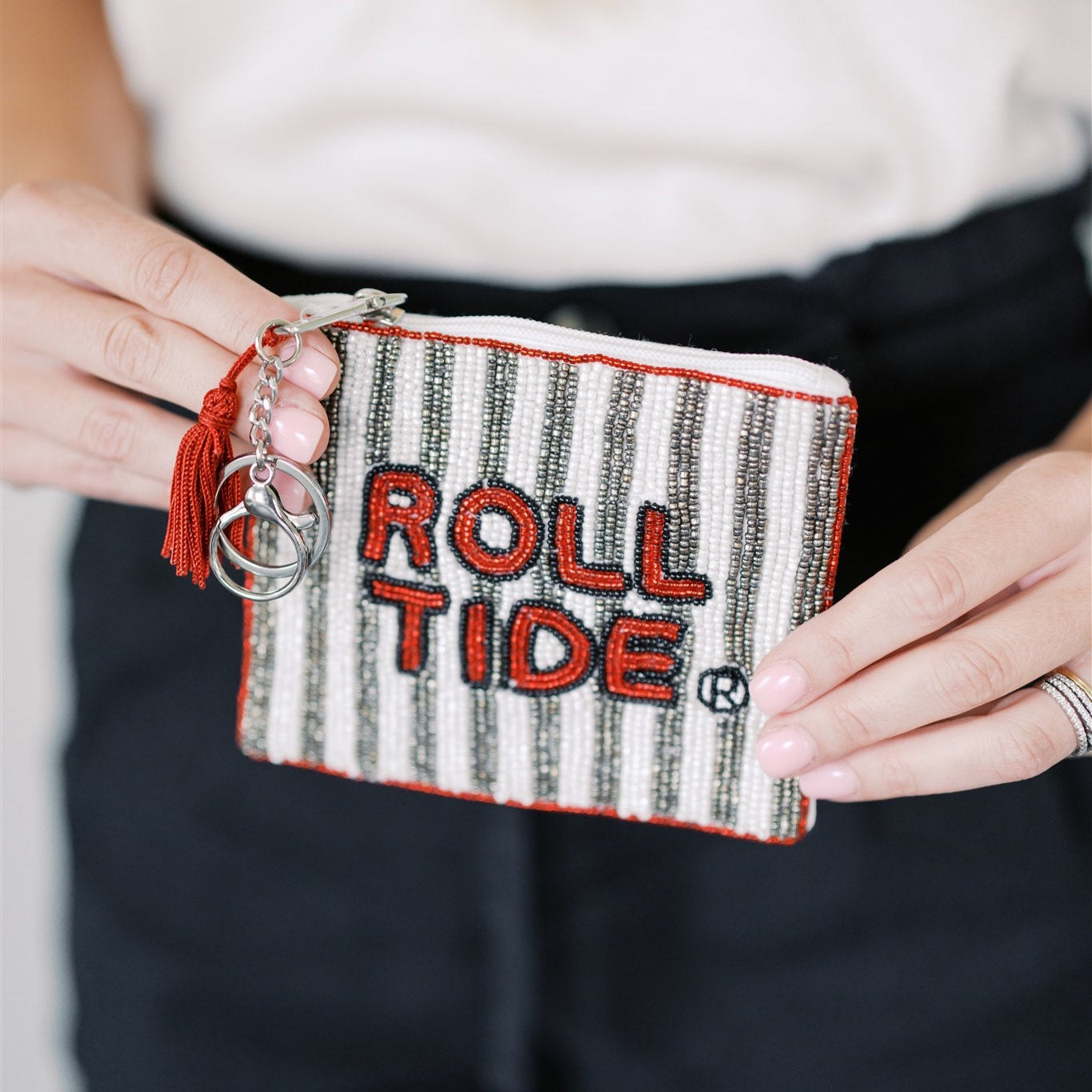 University of Alabama Beaded Coin Purse