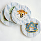 Ceramic Auburn Striped Coasters