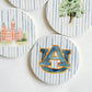 Ceramic Auburn Striped Coasters
