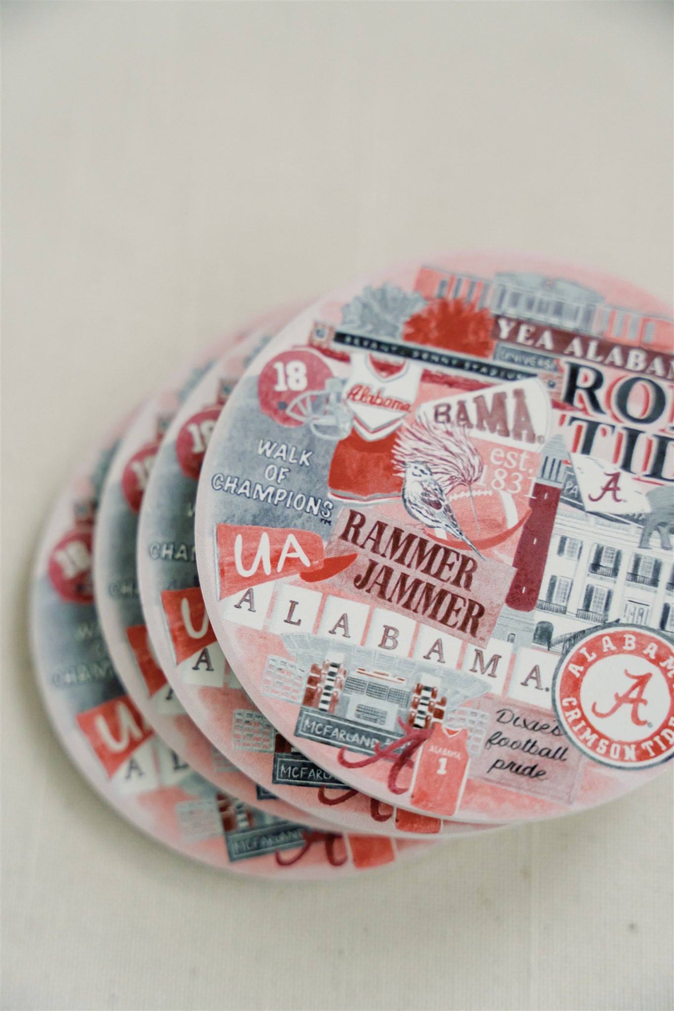 Ceramic University of Alabama Coaster Pack