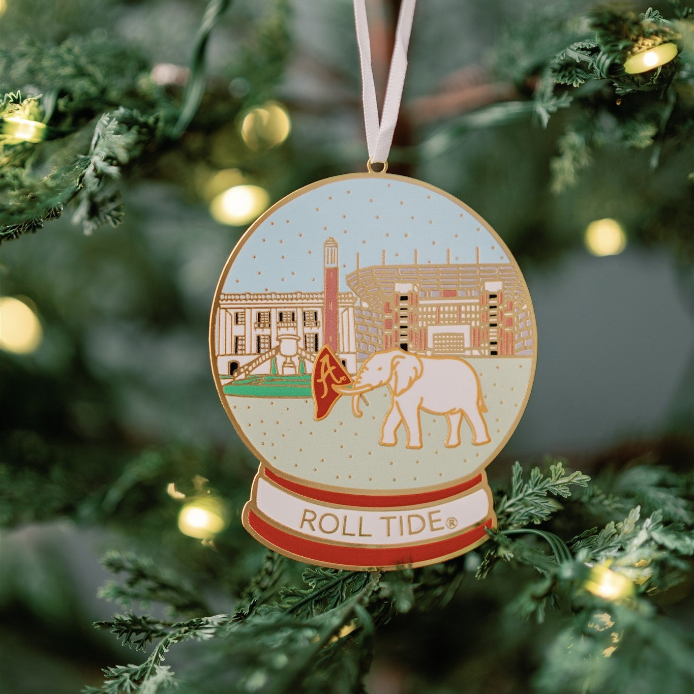 Enamel University of Alabama Snow Globe Ornament