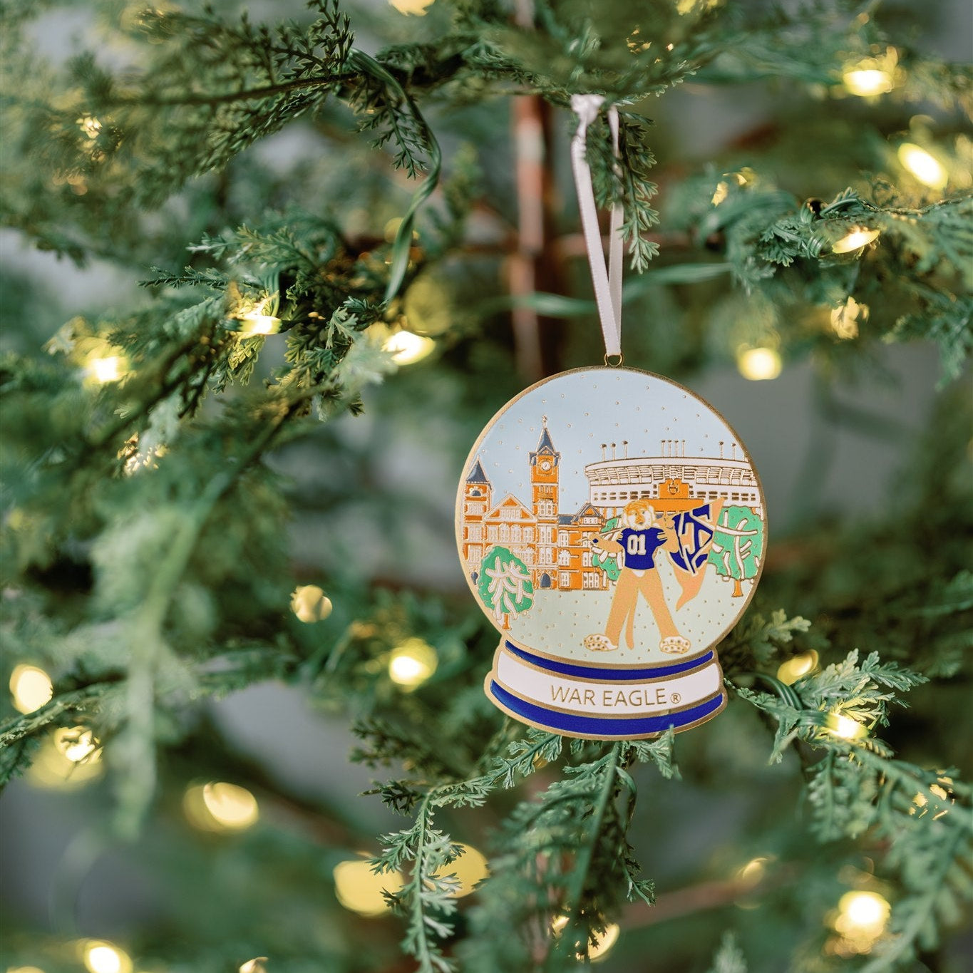 Enamel Auburn University Snow Globe Ornament