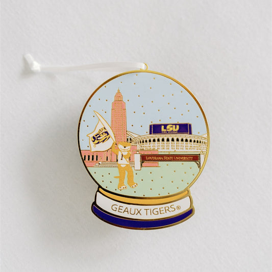 Enamel LSU Snow Globe Ornament