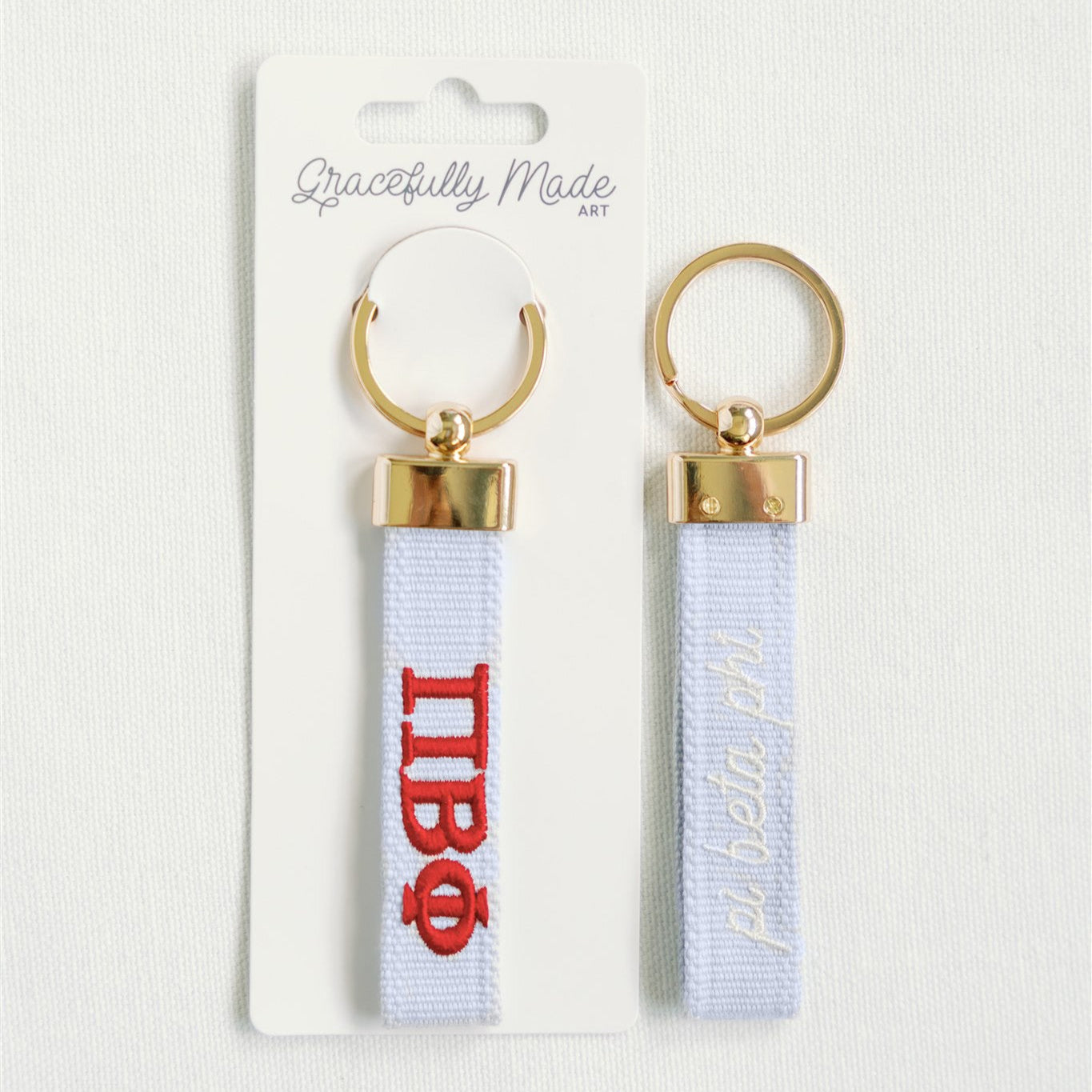 Pi Beta Phi Embroidered Keychain