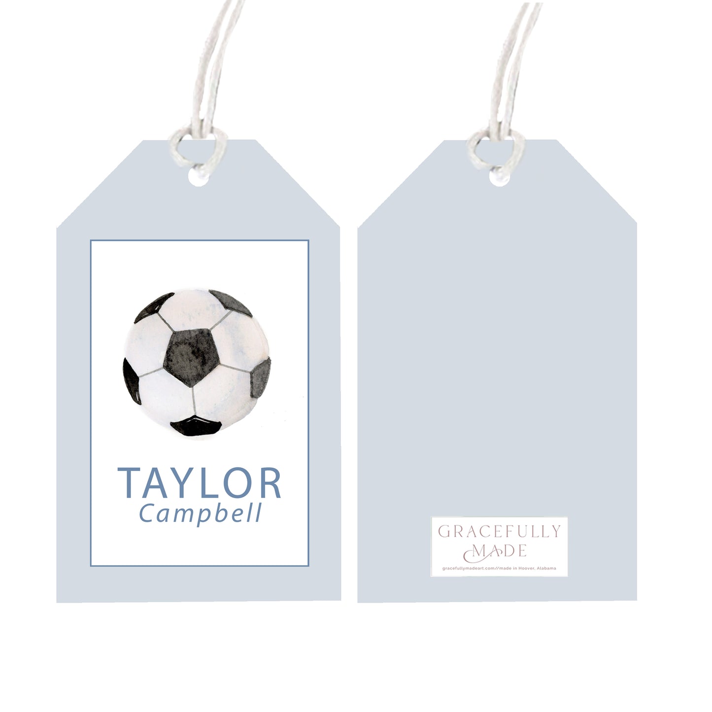 Personalized soccer gift tags