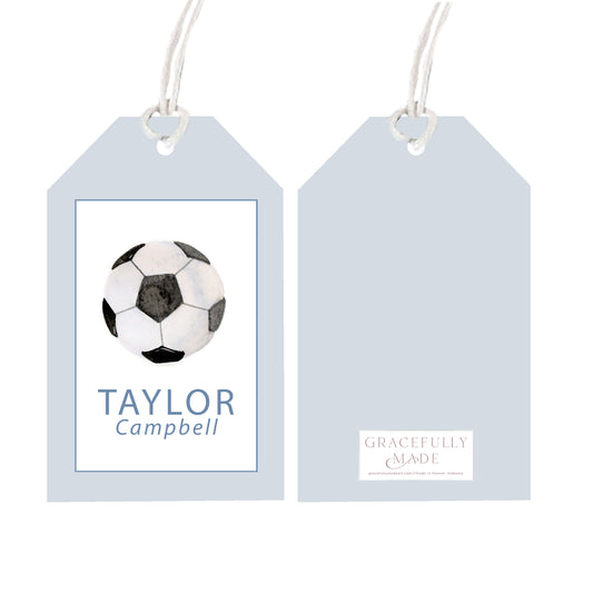 Personalized soccer gift tags