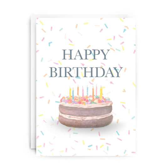 "Happy Birthday" Cake Greeting Card