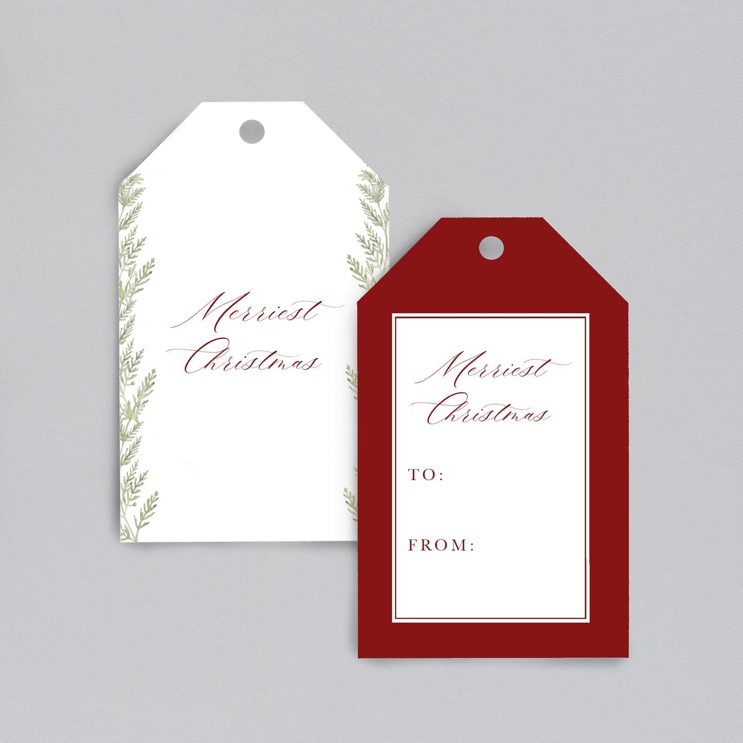"Merriest Christmas" gift tags