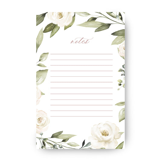 White Flower Notepad