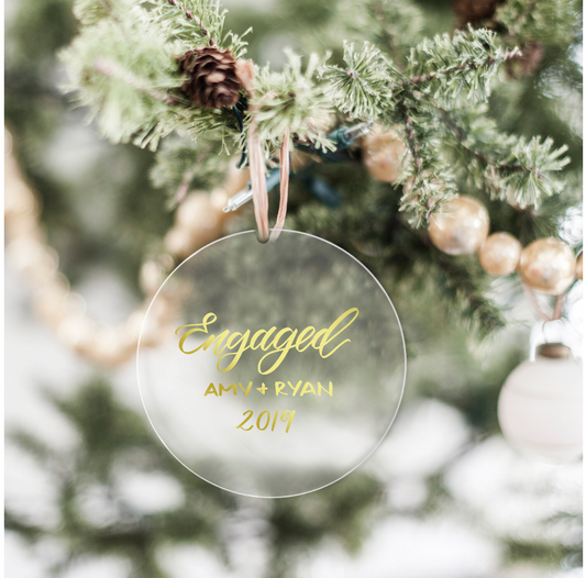 Personalized "Engaged" Acrylic Ornament