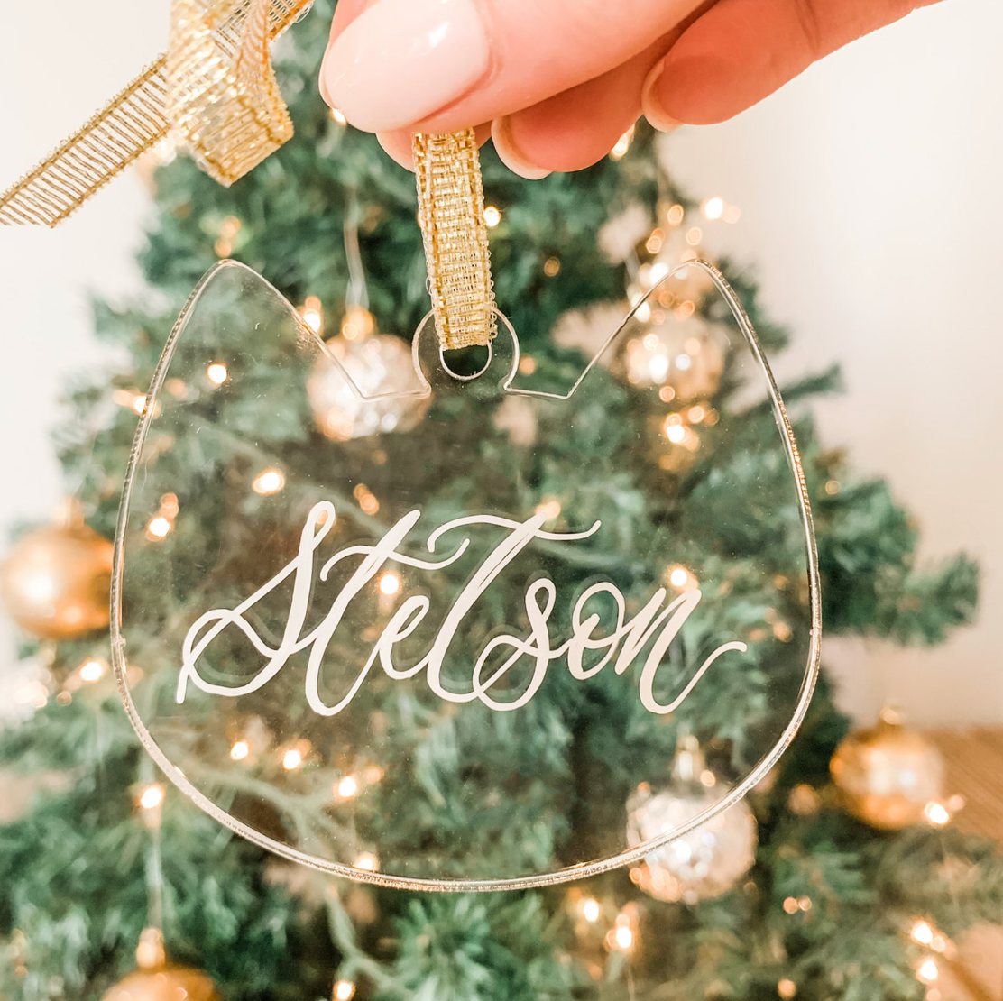 Personalized Acrylic Cat Ornament